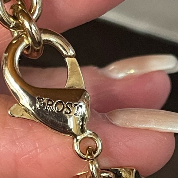 Signed Lulu Frost Multicolor In Gold Tone Metal Necklace - Picture 5 of 7